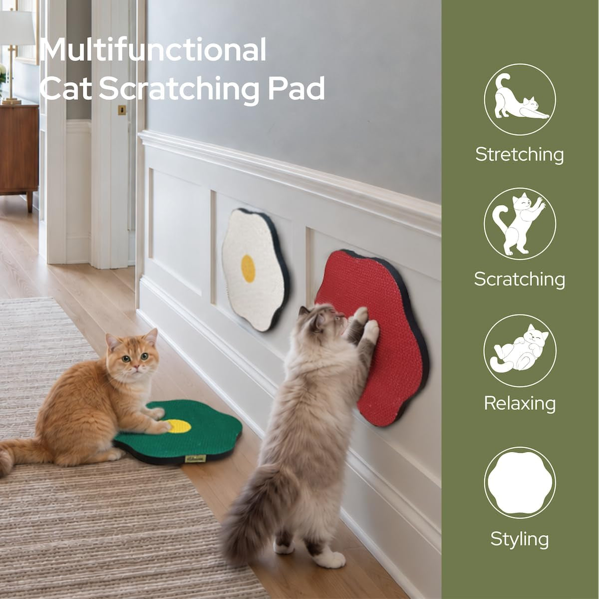 Wall Mounted Cat Scratcher, Decorative Art Scratching Board