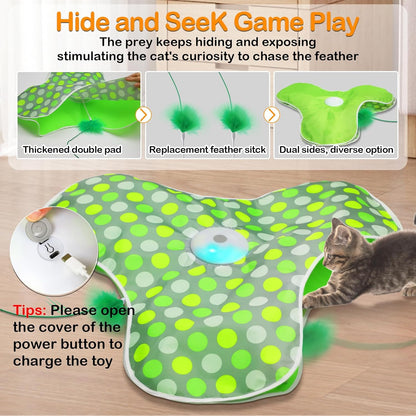 Interactive Cat Toys for Indoor Cats,Hide-N-Seek Game,Cat Enrichment Toy