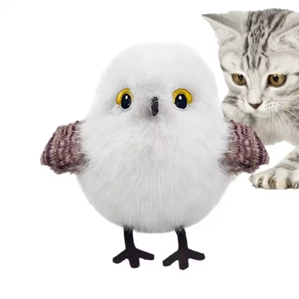 Interactive Flapping Chirping Bird Cat Toy USB Rechargeable Touch Claw Activated Soft Plush Material for Kitten Indoor Hunting