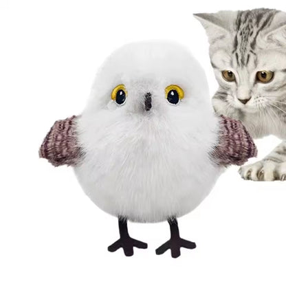 Interactive Flapping Chirping Bird Cat Toy USB Rechargeable Touch Claw Activated Soft Plush Material for Kitten Indoor Hunting