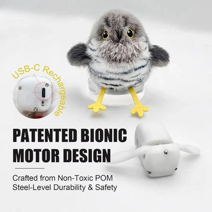 Interactive Flapping Chirping Bird Cat Toy USB Rechargeable Touch Claw Activated Soft Plush Material for Kitten Indoor Hunting