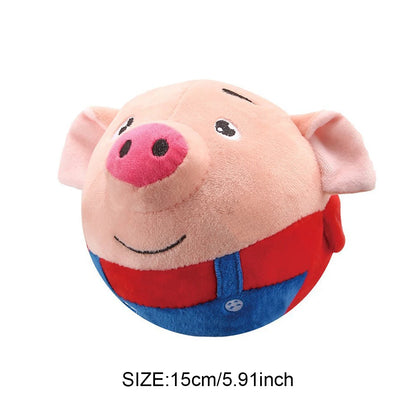 Electronic Pet Dog Toy Plush Doll Ball Talking Pet Bouncing Jump Ball Active Moving Pet Plush Toy Bite Resistant Interactive Toy
