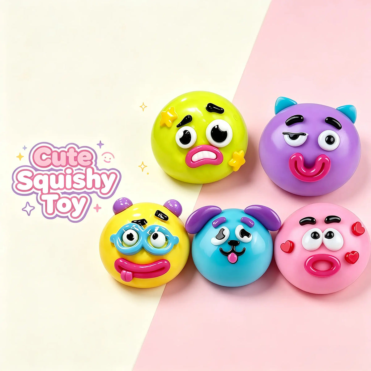 NEW Smushers Squishy - Curiosities Smushers Dog Face Swap Squishy Soft Moldable Cute Slow Rise Relaxing
