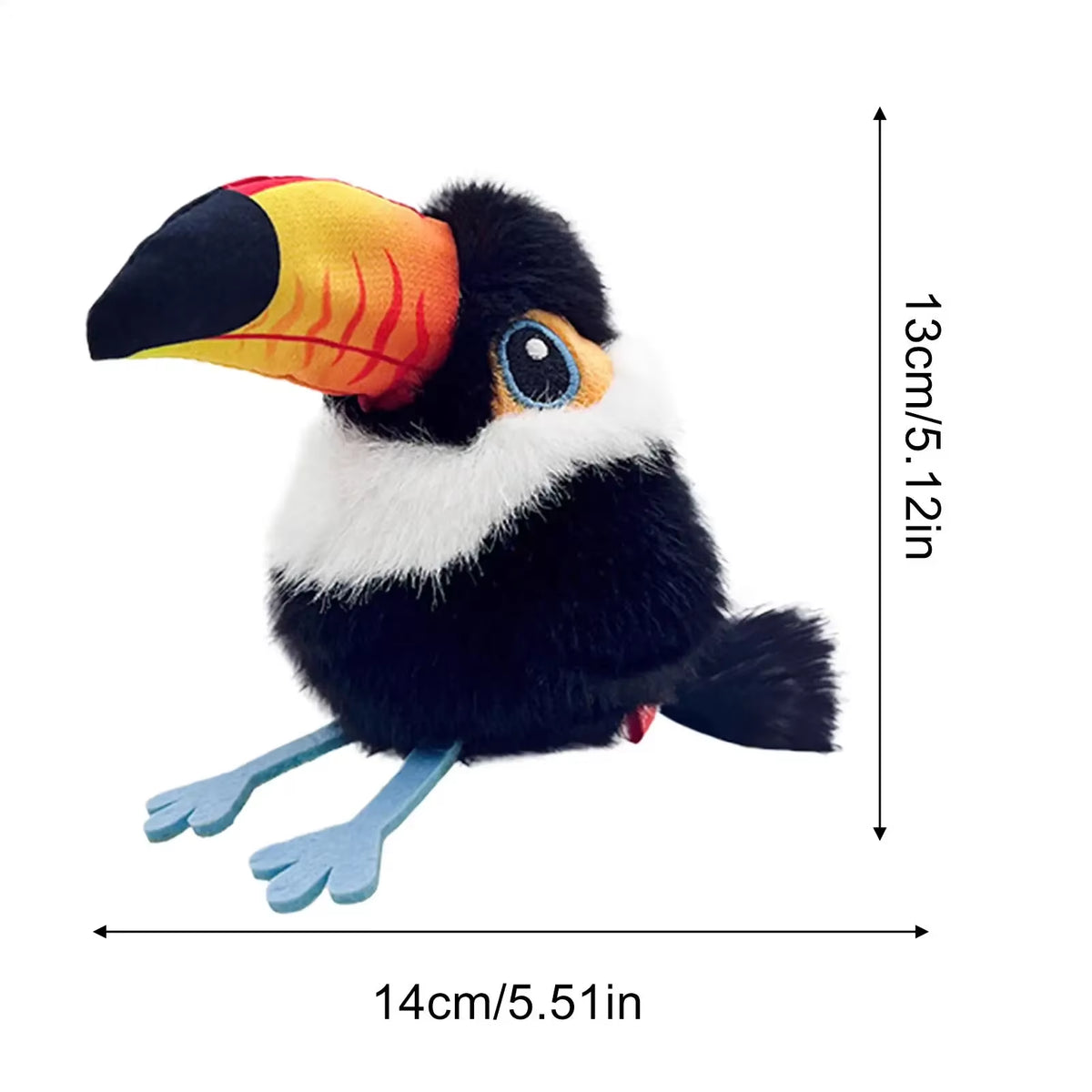 Interactive Flapping Chirping Bird Cat Toy USB Rechargeable Touch Claw Activated Soft Plush Material for Kitten Indoor Hunting